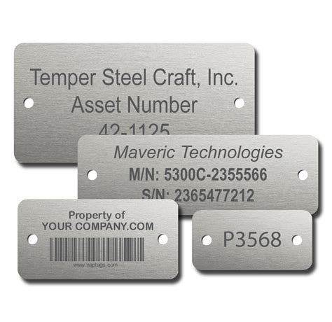 sheet metal tags|naptags stainless steel labels.